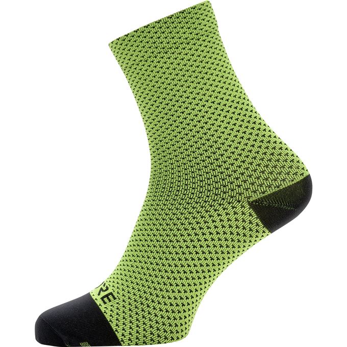 GORE C3 Dot Mid Socks-neon yellow/black-38/40