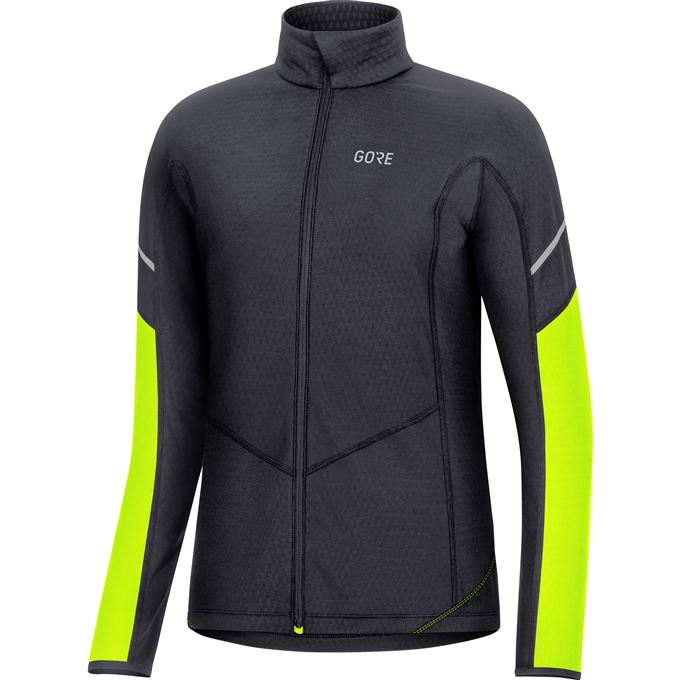 GORE M Women Thermo Long Sleeve Zip Shirt-black/neon yellow-38