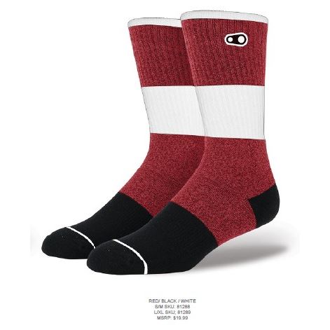 CRANKBROTHERS Icon MTB 9'' Sock-Red/Black/White L/XL